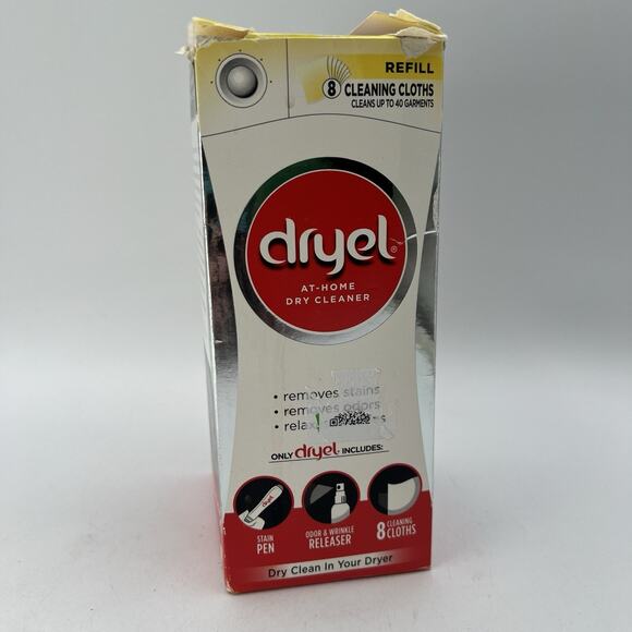 Dryel At-Home Dry Cleaner Refill Stain Pen, Odor Wrinkle Spray 8 Cloths - Picture 1 of 5